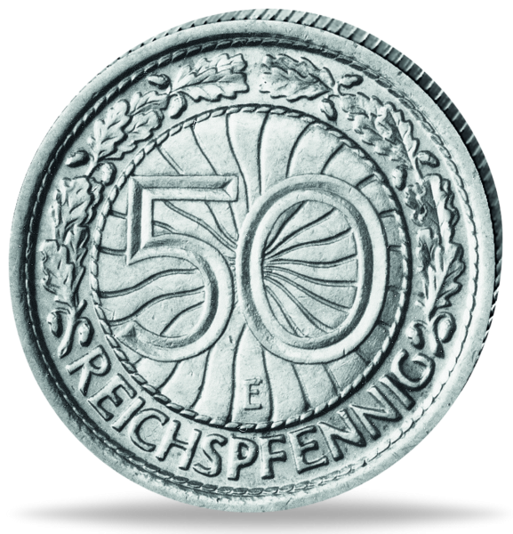Deutschland, 50 Reichspfennig Nickel  Jaeger 324 - Münze Vorderseite