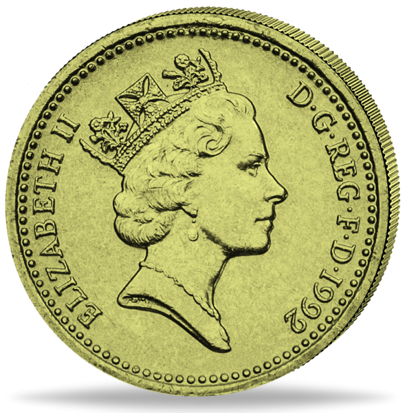 1 Pfund Königliche Eiche 1987-92 - Münze Rückseite