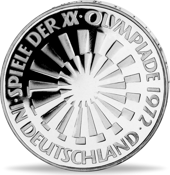 10 DM Olympia - Spirale Deutschland - J - Münze Vorderseite