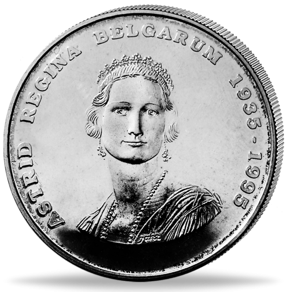 250 Belgische Francs 60ster Todestag Astrid - Vorderseite Münze