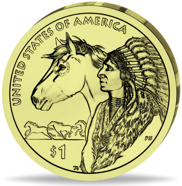 1 US Dollar Sacagawea - Münze Vorderseite