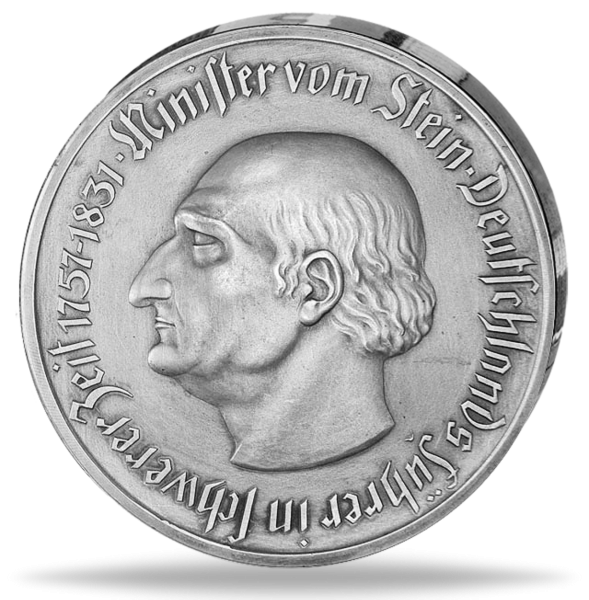 Staatliches Notgeld, 1 Billion Mark 1923 Freiher vom Stein Neusilber Vorderseite