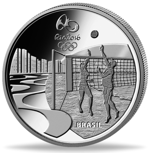 5 Reais Beach Volleyball - Vorderseite Münze