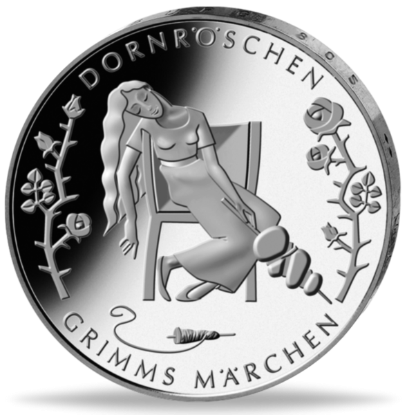 10 Euro Dornröschen  - Silber - Münze Vorderseite