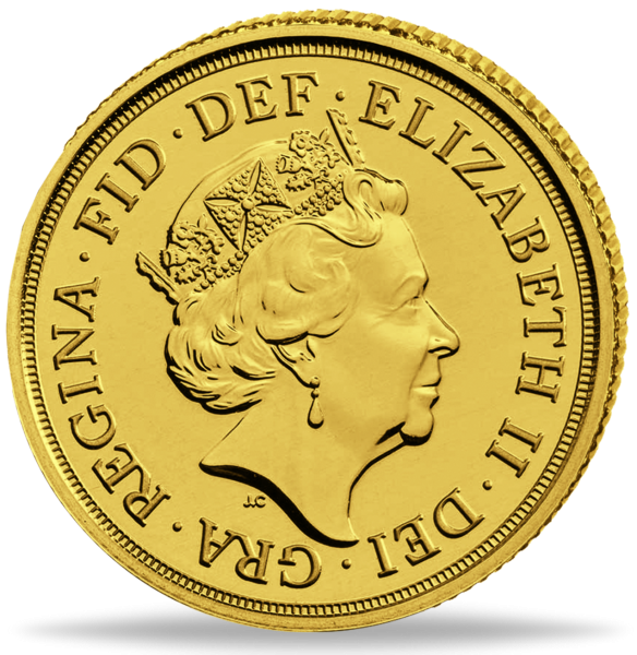 1/4 Sovereign 2022, Königin Elisabeth II. - Gold - Münze Vorderseite