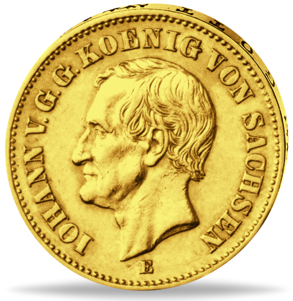 Königreich Sachsen, 20 Mark 1873, König Johann  - Münze Vorderseite