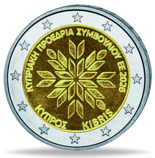 Zypern, 2 Euro EU-Ratspräsidentschaft, 2026, bfr. - Münze Vorderseite