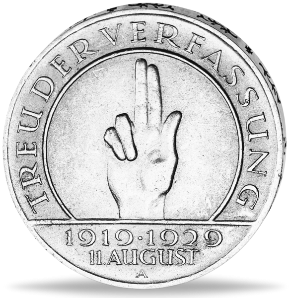 3 Reichsmark Schwurhand - Vorderseite Münze