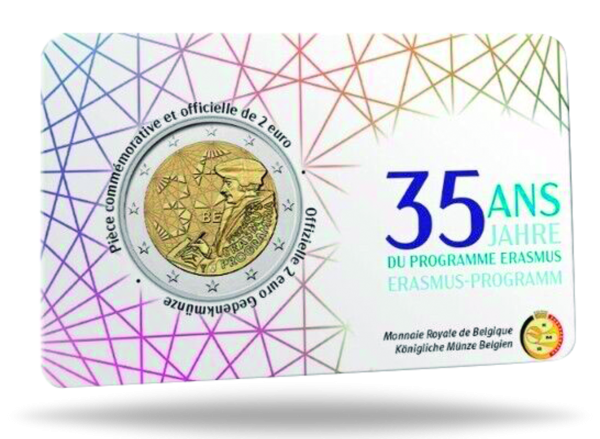 2 Euro Erasmus in wallonisch-sprachiger Coincard - Vorderseite