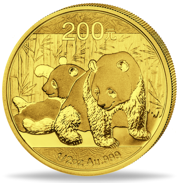 China 200 Yuan 1/2 Unze Gold 2010 - Münze Vorderseite