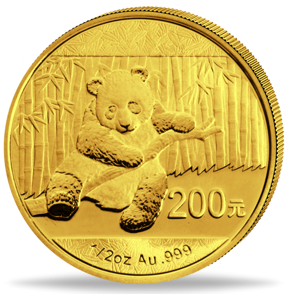 200 Yuan Panda 1/2 Unze Gold - Münze Vorderseite
