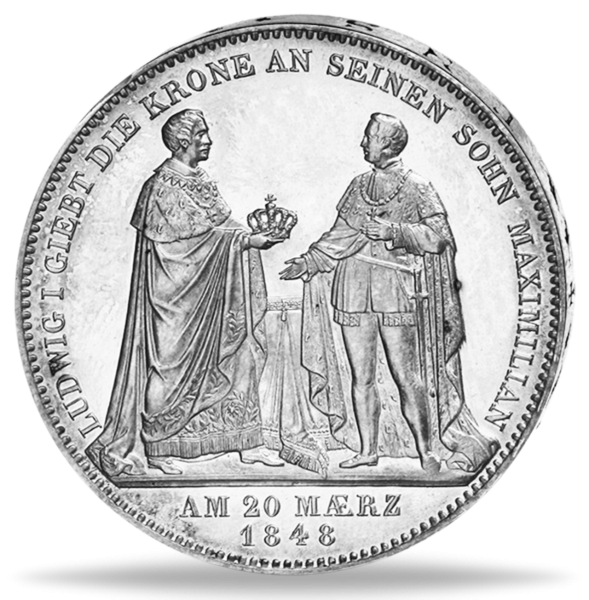 Geschichts-Doppeltaler 1848 (T.88), Kronenübergabe - Münze Rückseite