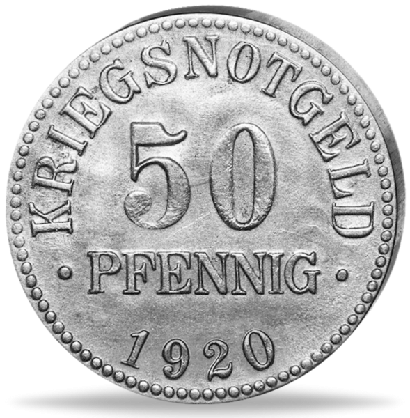 50 Pfennig Notgeld Sachsenross - Eisen - Münze Vorderseite