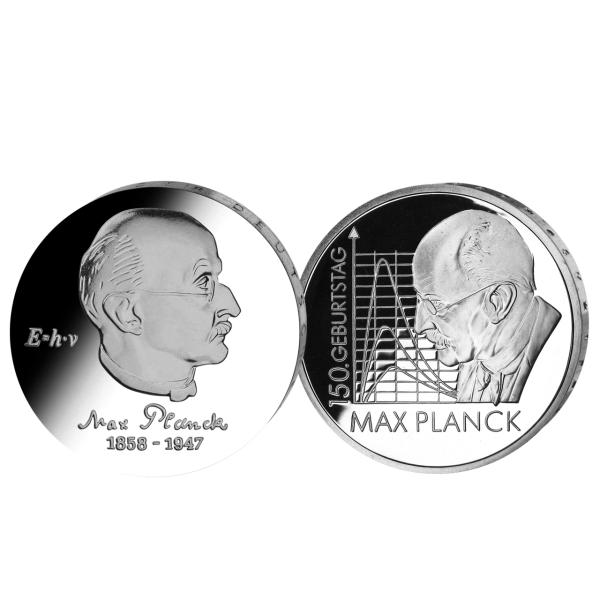5 Mark + 10 Euro Max Planck - Satzbild