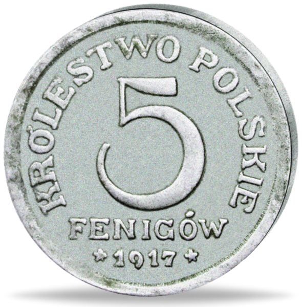 Königreich Polen 5 Fenigow 1917 Vorzüglich Stempelglanz - Münzen Vorderseite