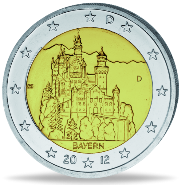 2 Euro Schloss Neuschwanstein - Münze Vorderseite