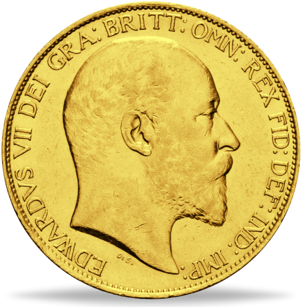 2 Pfund 1902, Doppel-Sovereign, König Edward VII. - Gold - Münze Vorderseite