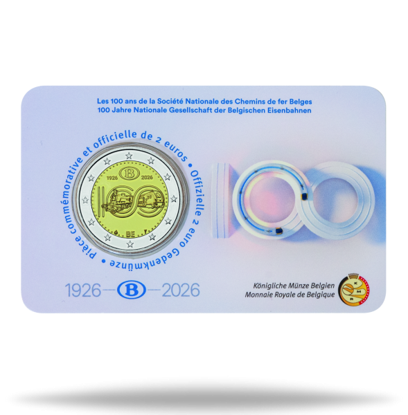 2 Euro Staatsbahnen, 2026, wallonisch-sprachige Coincard - Coincard Vorderseite
