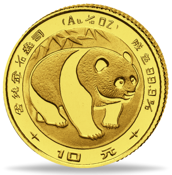10 Yuan Panda 1/10 Unze Gold 1983 - Münze Vorderseite