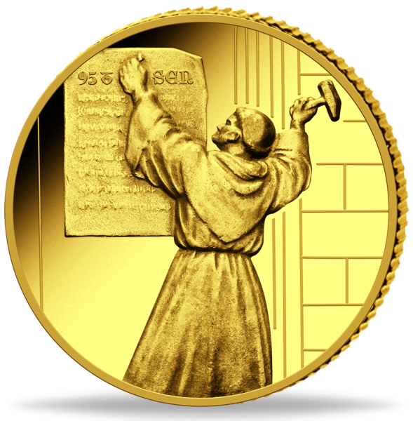 Goldgedenkprägung Luther - Münze Vorderseite