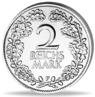 2 Reichsmark „Eichenlaub - F“ 1926 - Silber - Münze Vorderseite 2 Reichsmark „Eichenlaub - F“ 1926 - Silber - Münze Vorderseite