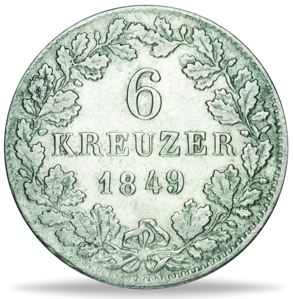 6 Kreuzer Baden - Münze Vorderseite