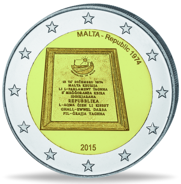 2 Euro Malta Republik - Münze Vorderseite