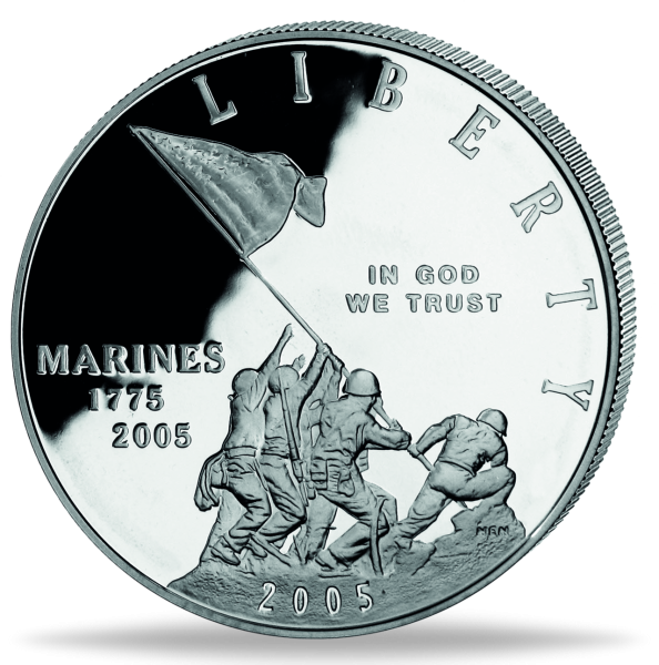 1 $ 230. Jahrestag der Gründung der U.S. Marine Corps, 2005 - Münze Vorderseite
