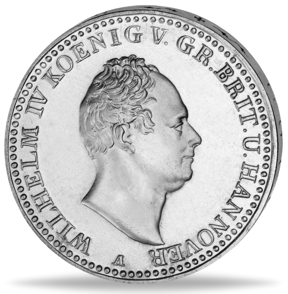 Königreich Hannover, Taler Wilhelm IV.“ - Thun 153 Silber - Münze Vorderseite