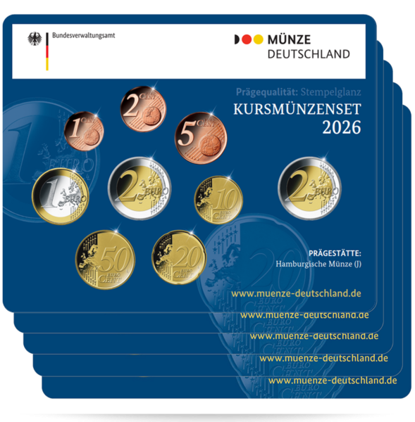 Deutschland, 5x 5,88 Euro KMS, 2026, PP, originalverpackt