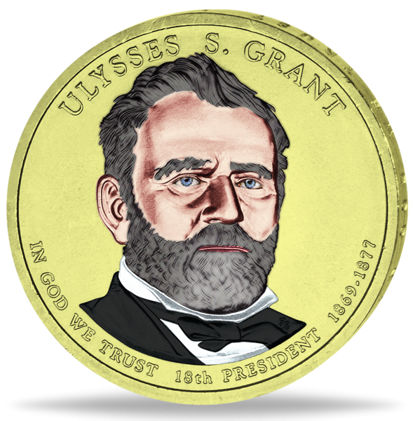 1 US Dollar Ulysses S. Grant Farbe - Münze Vorderseite