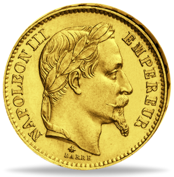 20 Französische Francs Napoleon III. - Vorderseite Münze