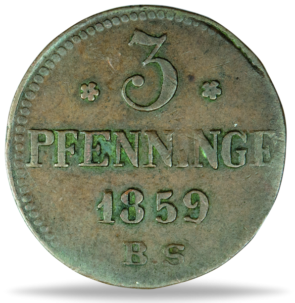 3 Pfennig Rostock - Vorderseite Münze