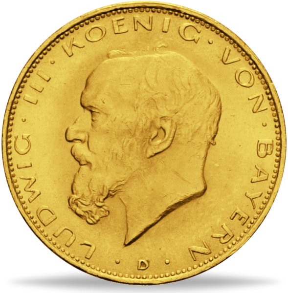 20 Mark Bayern Ludwig II - Vorderseite Münze