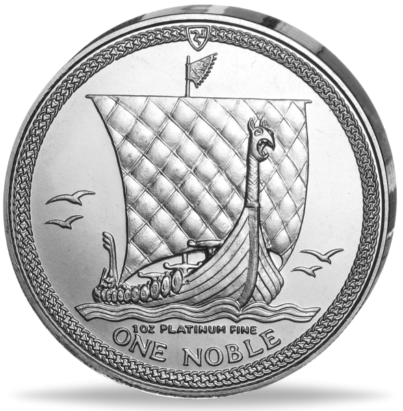 1 Noble Isle of Man Platin - Münze Vorderseite