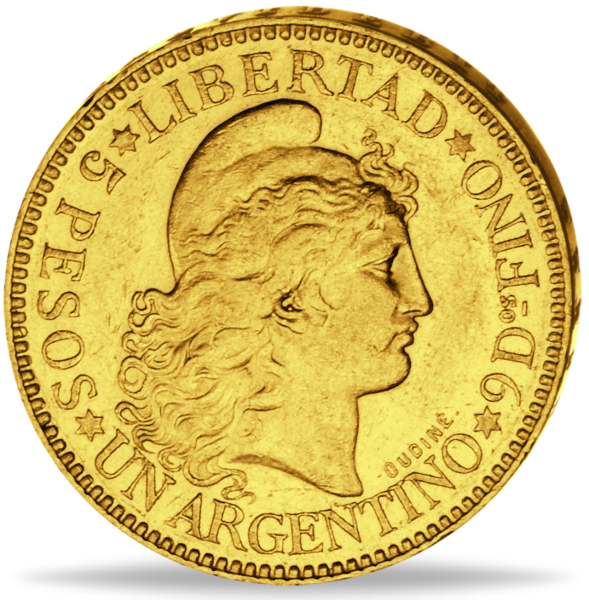 5 Pesos Argentinien - Vorderseite Münze