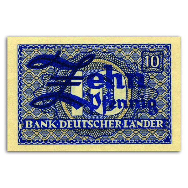 Deutschland, 10 Pfennig-Banknote Bank Deutscher Länder - Vorderseite