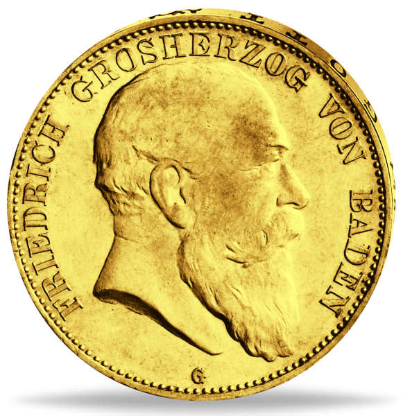 10 Mark „Großherzog Friedrich I.“ 1902 Stempelglanz - Gold - Münze Vorderseite