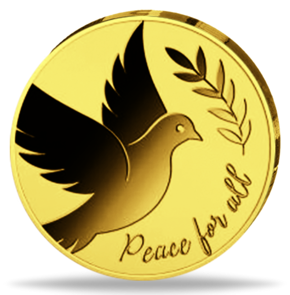 1000 Francs „Frieden“, Coincard, 1/1000 oz Gold - Münze Vorderseite