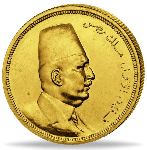 Ägypten, 500 Piaster 1922, König Fu'ad I. - Gold Münze Vorderseite