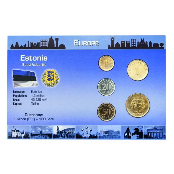 6,8 Krooni Kursmünzensatz Estland (5 Münzen)