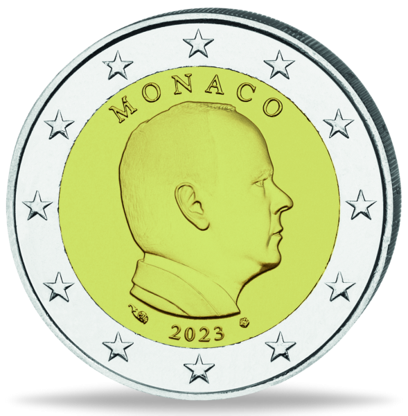 2 Euro Fürst Albert II. 2023 - Münze Vorderseite