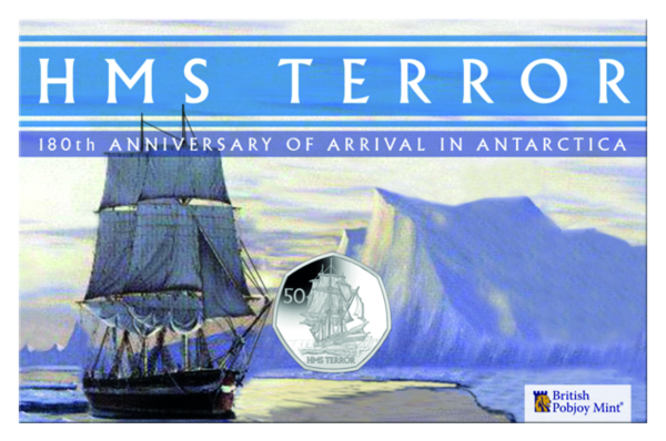 50 Pence - HMS Terror - Original Sammelmappe