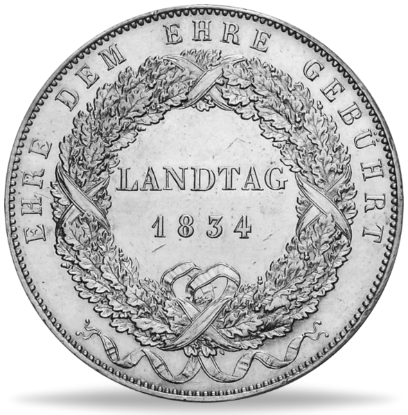 Taler Landtag 1834 - Münze Rückseite