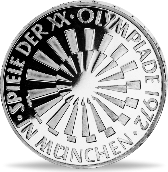 10 DM Olympia - Spirale München - Vorderseite Münze