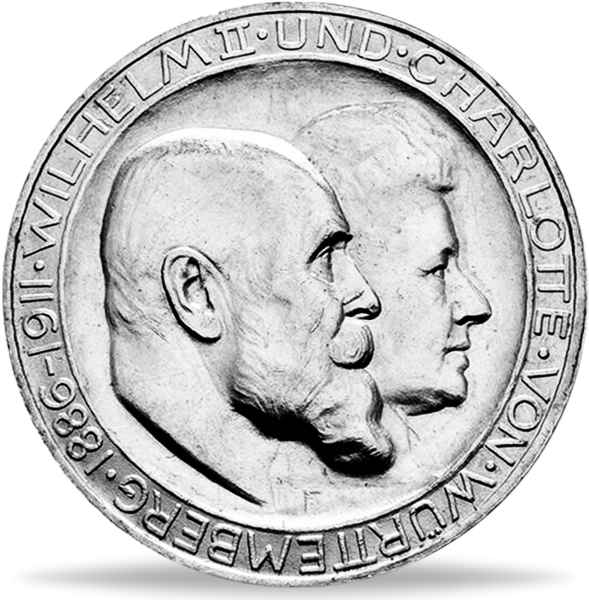 Deutschland, 3 Mark Silberhochzeit - hohes H - 1911 Silber - Münze Vorderseite