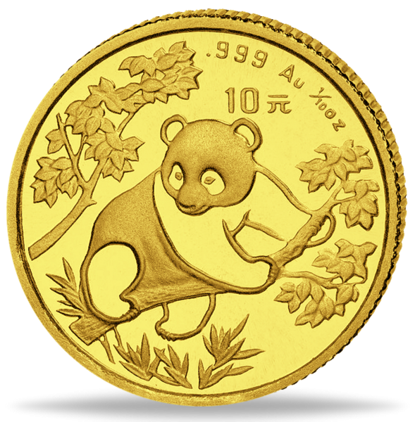 10 Yuan Panda 1/10 Unze Gold 1992 - Münze Vorderseite