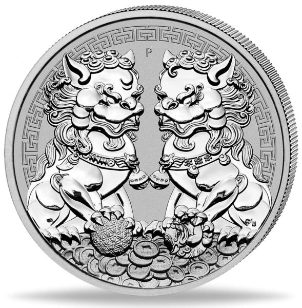 Australien, 1 Dollar 2020 Double Pixiu, 1 Unze Silber - Münze Vorderseite