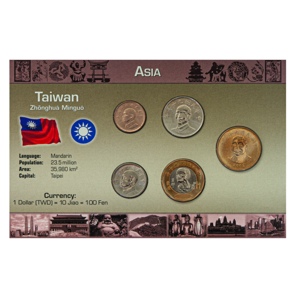 1,85 Dollar Kursmünzensatz China - Taiwan