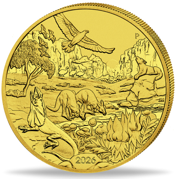 100 Dollar The Outback aus der Serie Wonders of Australia - Münze Vorderseite